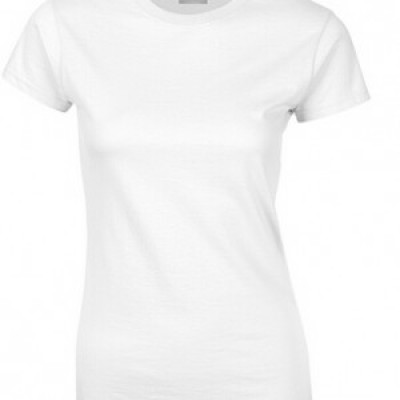 SKT047 white 030 short sleeved women' s round neck collar t-shirt 76000L quick personal printed women' s tee breathable tshirts supplier price front view